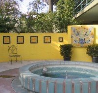 yellow garden wall