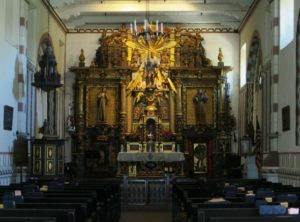Interior of San Fernando Mission church