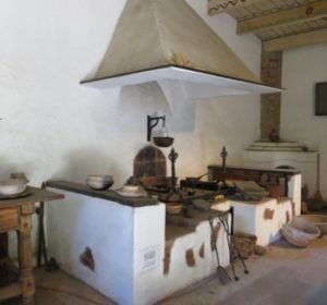 kitchen at San Gabriel Mission museum
