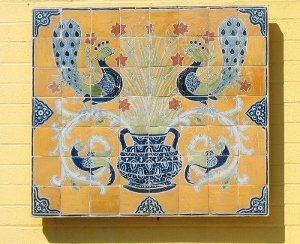 Peacock tile mural Arboretum