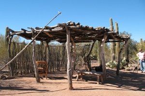 ramada built with natural materials