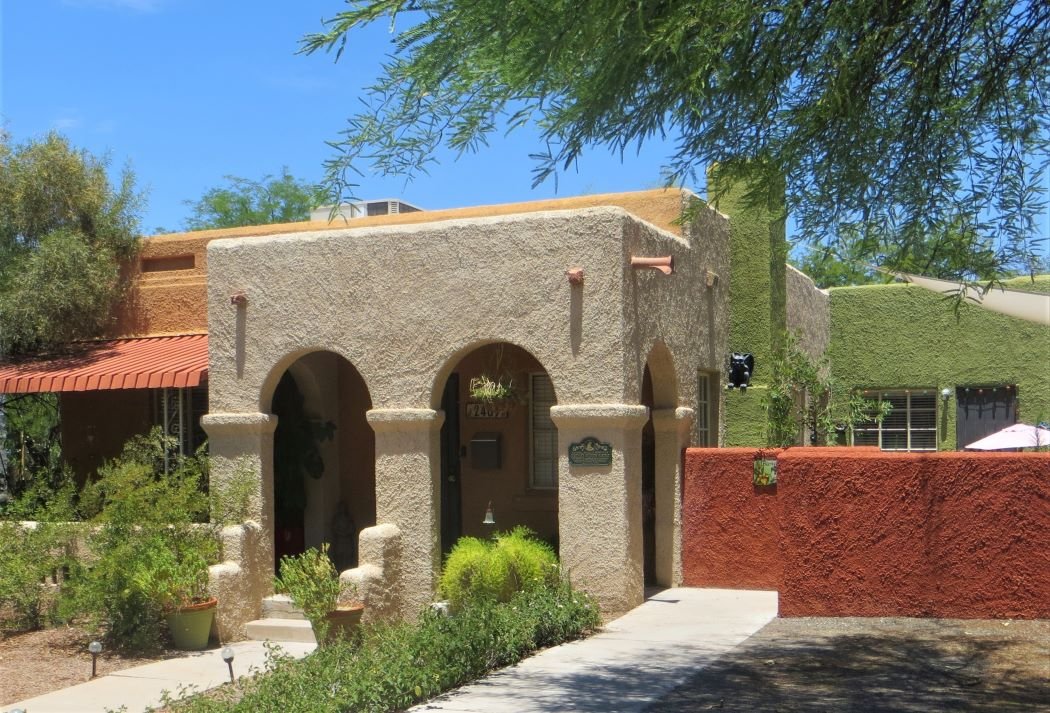 Gardens walled in by color in historic old Tucson