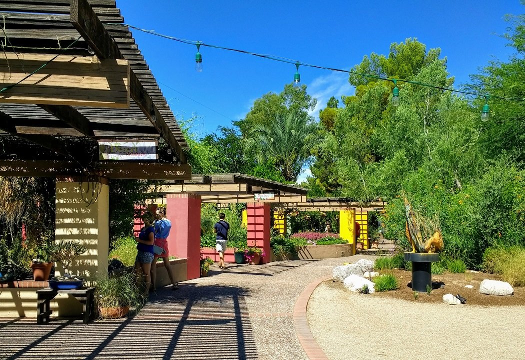 colorful ramadas at Tucson Botanical garden