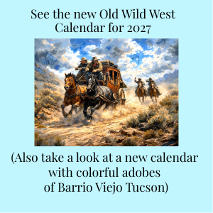 Stagecoach being chased calendar ad 2027